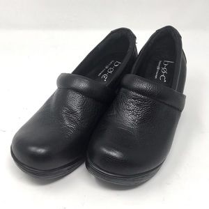 b.o.c. Born Concept Black Leather Clogs sz6